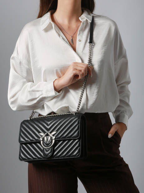 Shoulder Bag Love Bag Quilt Leather Pinko Black love bag quilt A0GK other view 1