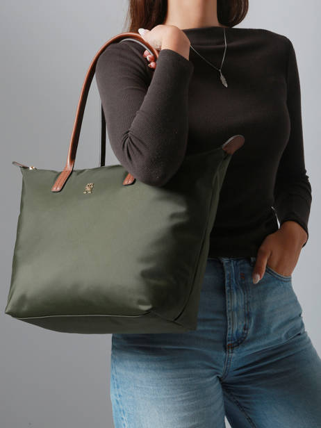 A4 Size Shoulder Bag Popette Nylon Tommy hilfiger Green popette AW17711 other view 1