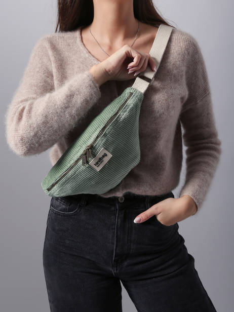 Sac Banane Hindbag Vert velours V vue secondaire 1