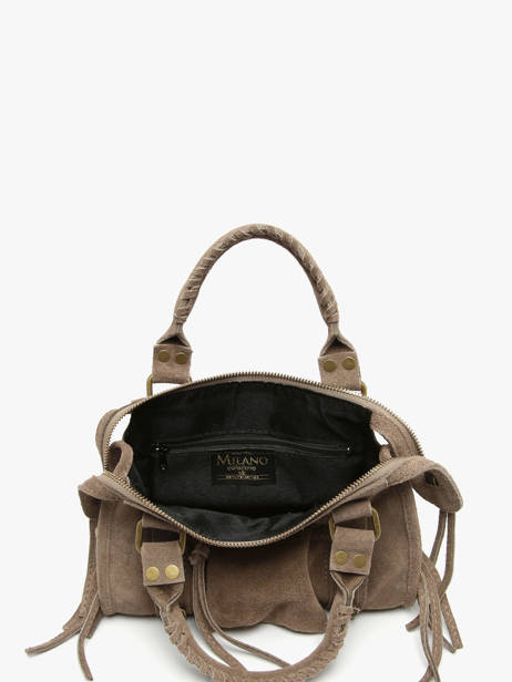 Shoulder Bag Velvet Leather Milano Brown velvet VE24093 other view 2