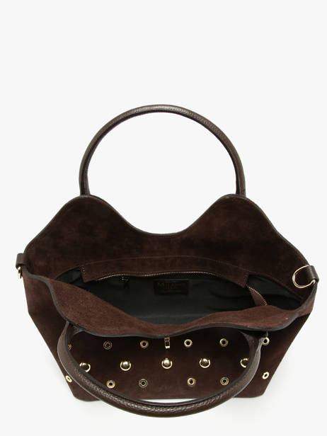 Handbag Velvet Studs Milano Brown velvet studs VS25092 other view 3