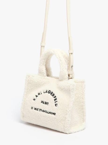 Rue St Guillaume Shearling Mini Tote Karl lagerfeld White rsg A4W50016 other view 2