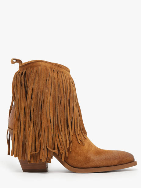 Santiago Boots In Leather Metisse Brown women XD2125