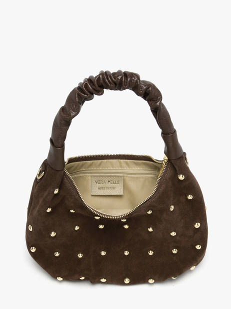 Shoulder Bag Velvet Studs Milano Brown velvet studs VS25094 other view 3