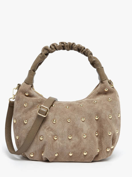 Shoulder Bag Velvet Studs Milano Beige velvet studs VS25094