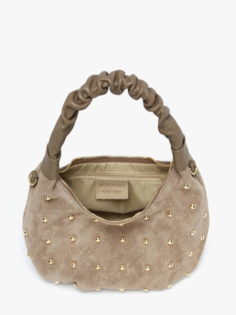 Shoulder Bag Velvet Studs Milano Beige velvet studs VS25094 other view 2