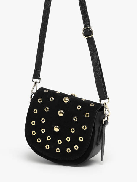 Shoulder Bag Velvet Studs Milano Black velvet studs VS25093 other view 1