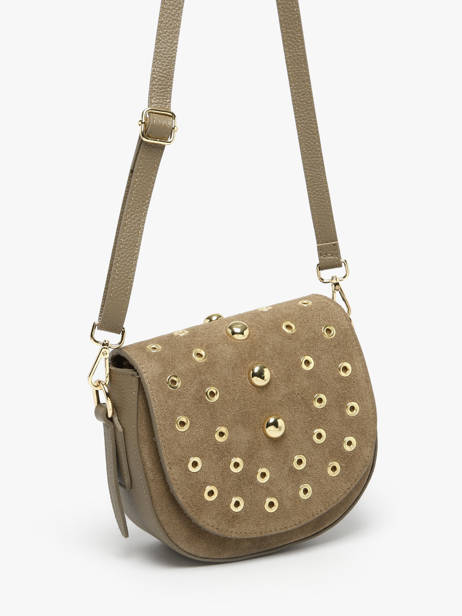 Shoulder Bag Velvet Studs Milano Brown velvet studs VS25093 other view 2