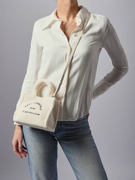 Rue St Guillaume Shearling Mini Tote Karl lagerfeld White rsg A4W50016 other view 1