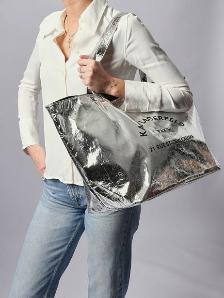 Metallic Rsg Tote Bag Karl lagerfeld Silver rsg A4W50054 other view 1