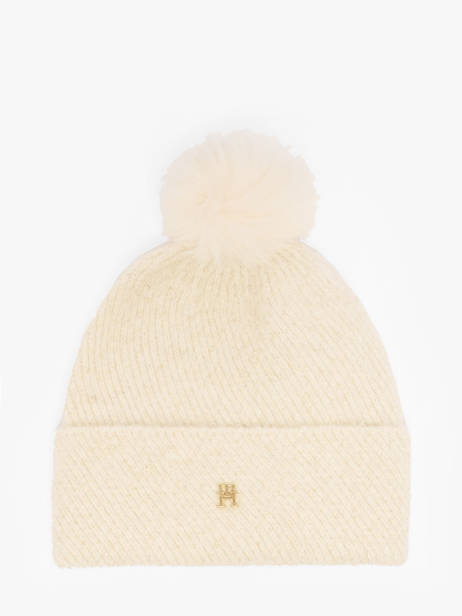Beanie Tommy hilfiger Beige th pom pom  AW17855