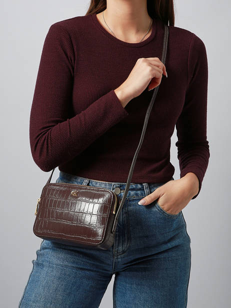 Shoulder Bag Croc Embossed Mono Calvin klein jeans Brown croc embossed mono 4F3285G other view 1