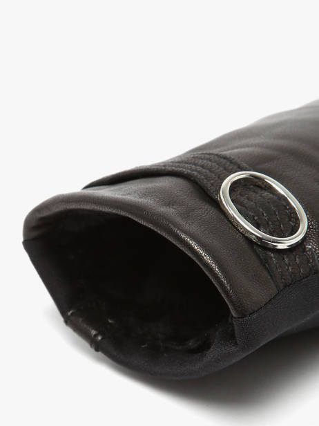 Women's Leather Gloves Isotoner Black women gloves 85325 other view 1