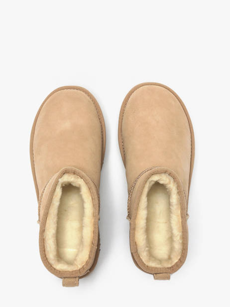 Classic Ultra Mini Platform Boots In Leather Ugg Beige women 1135092 other view 4