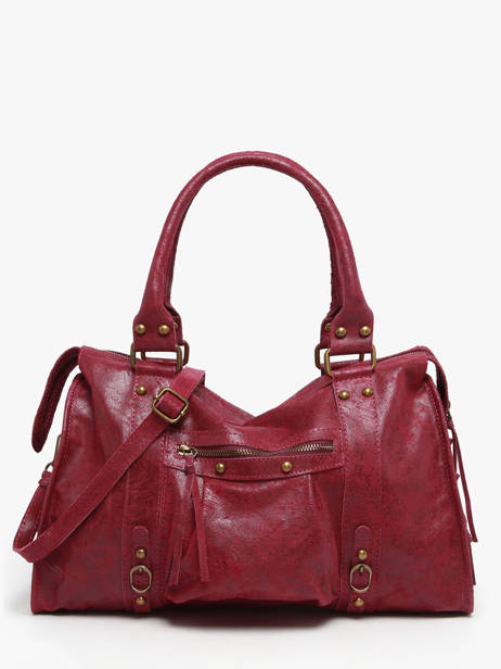 A4 Size Shoulder Bag Spazzolato Leather Milano Red spazzolato SP24095