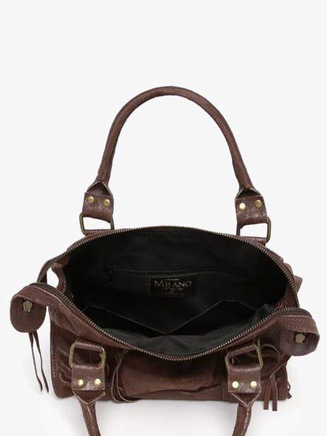 Satchel Spazzolato Leather Milano Brown spazzolato SP24094 other view 2