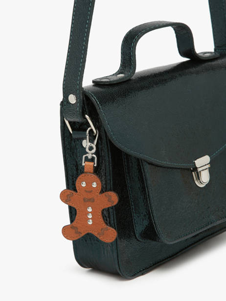 Bijoux De Sac Pain D'epice Cuir Paul marius Bleu breloque BRELOPAI vue secondaire 1