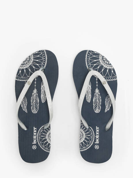 Heeled Flip Flops Isotoner Blue accessoires 94163