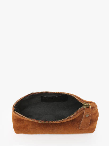 Pouch Velvet Leather Milano Brown velvet VE22114 other view 1
