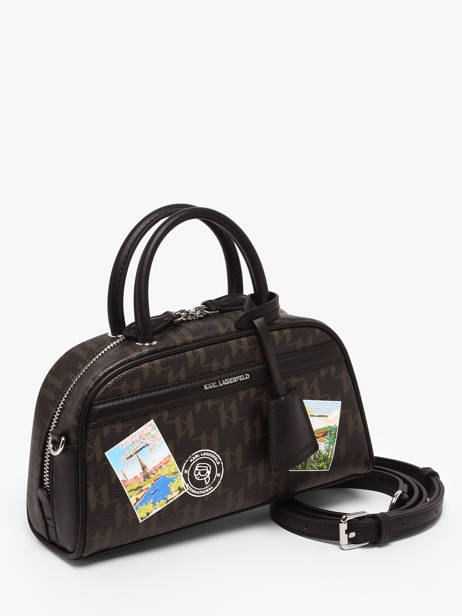 Leather K/ikon Mono Bowling Bag Karl lagerfeld Brown k ikon B1W30025 other view 1
