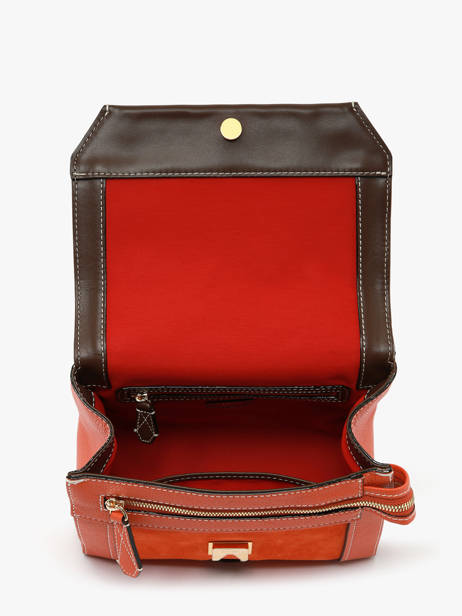 Leather Ninon Color Block Crossbody Bag Lancel Orange ninon A13370 other view 3