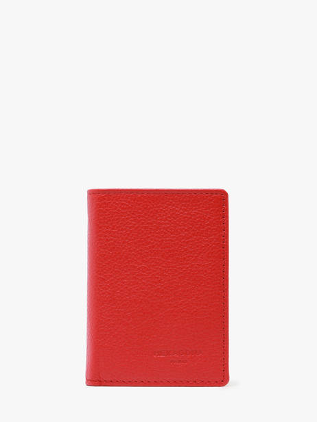 Card Holder Leather Hexagona Red confort 461007
