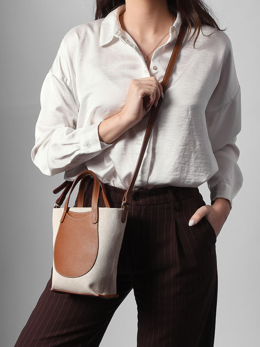 Longchamp Le foulonné toile Messenger bag Brown