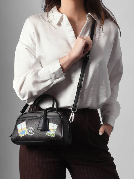 Leather K/ikon Mono Bowling Bag Karl lagerfeld Brown k ikon B1W30025 other view 1