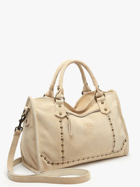 Handbag Houston A4 Leather Basilic pepper Beige houston BHOU22 other view 2
