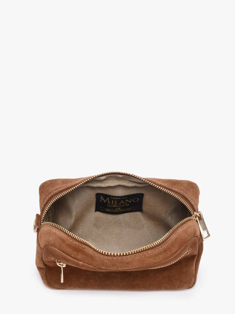 Shoulder Bag Velvet Leather Milano Brown velvet VE25115 other view 3