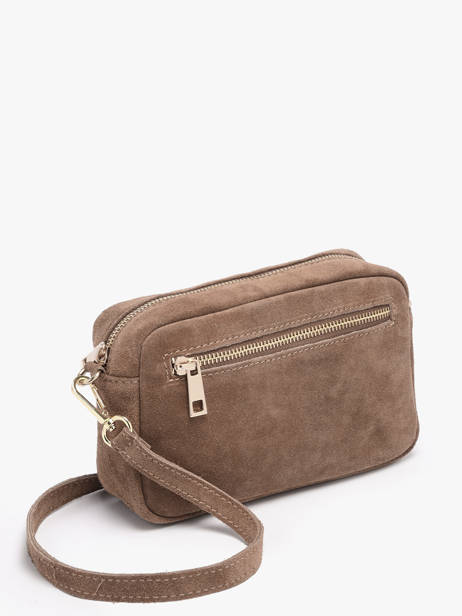 Shoulder Bag Velvet Leather Milano Beige velvet VE25115 other view 2