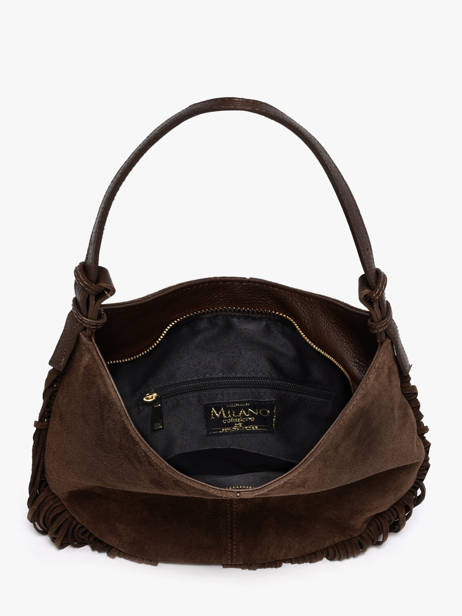 Shoulder Bag Velvet Leather Milano Brown velvet VE25112 other view 2