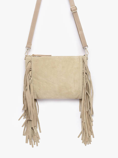 Shoulder Bag Velvet Leather Milano Beige velvet VE25113 other view 1