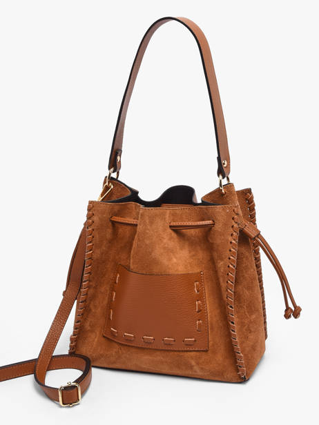 Satchel Velvet Caviar Leather Milano Brown velvet caviar VC25113 other view 1