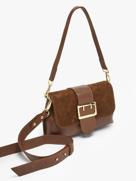 Satchel Velvet Caviar Leather Milano Brown velvet caviar VC25114 other view 2