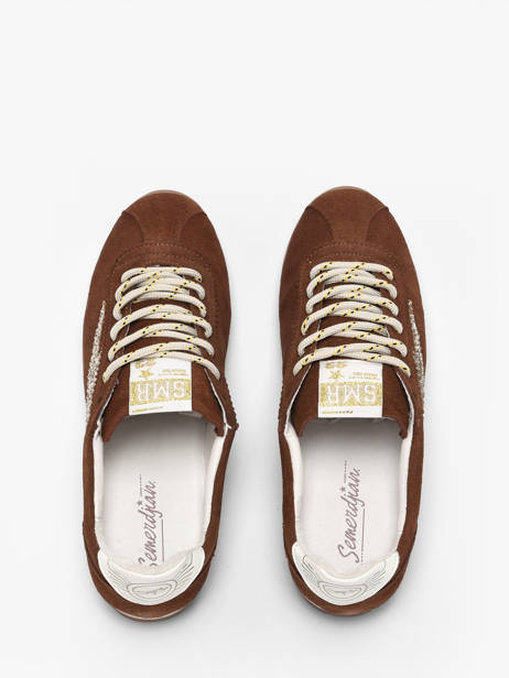 Sneakers In Leather Semerdjian Brown women CASSI475 other view 3