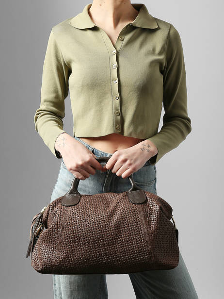 Satchel Beautiful Leather Milano Brown beautiful BE25111 other view 1