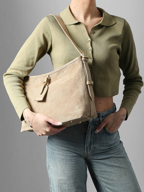 Shoulder Bag Velvet Caviar Leather Milano Beige velvet caviar VC250610 other view 1