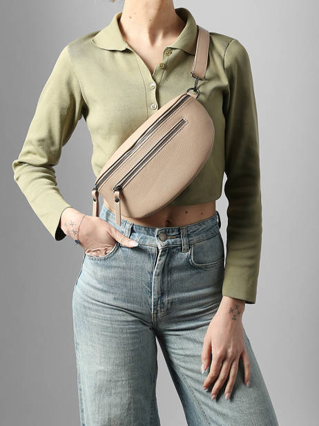 Leather Caviar Belt Bag Milano Beige caviar CA23111