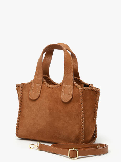 Satchel Velvet Caviar Milano Brown velvet caviar VC25111 other view 2