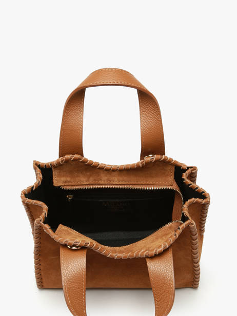 Satchel Velvet Caviar Milano Brown velvet caviar VC25111 other view 3