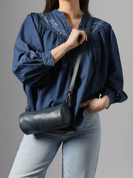 Sac Bandoulière Cow Cuir Basilic pepper Bleu cow BCOW87 vue secondaire 1