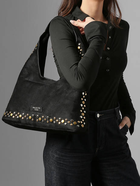 Shoulder Bag Velvet Studs Miniprix Black velvet studs JC53002 other view 1