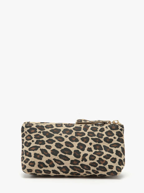 Pouch Leather Milano Beige velvet leopardo VL22114 other view 2