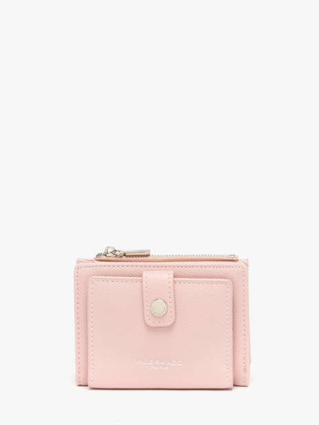 Coin Purse With Card Holder Miniprix Pink saffiano F5012