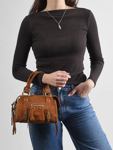 Crossbody Bag Velvet Leather Milano Brown velvet VE24092O other view 1