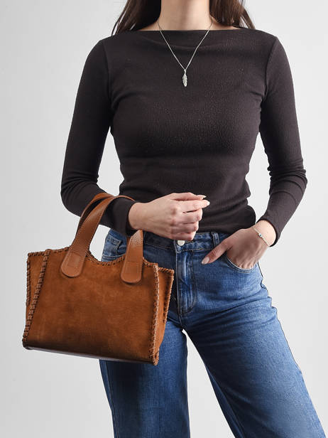 Satchel Velvet Caviar Milano Brown velvet caviar VC25111 other view 1