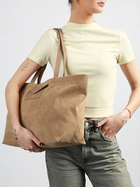 Sac Porté épaule Suedine Kba Polyester Lancaster Beige suedine kba 63 vue secondaire 1