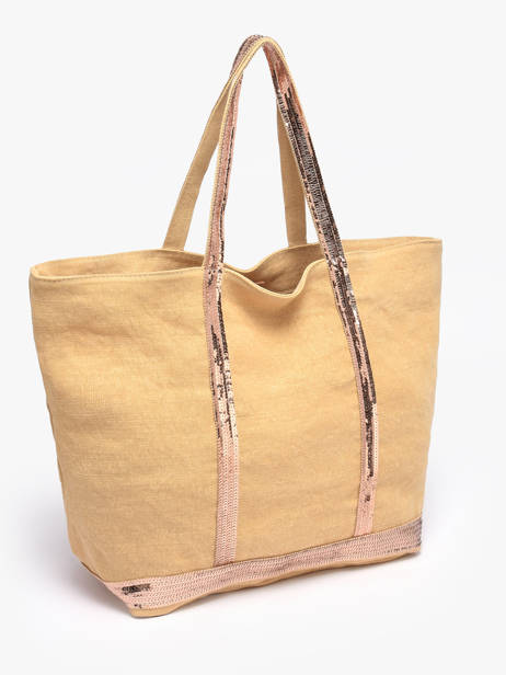 Large Le Cabas Tote Bag Linnen Sequins Vanessa bruno Yellow cabas lin 31V40315 other view 2