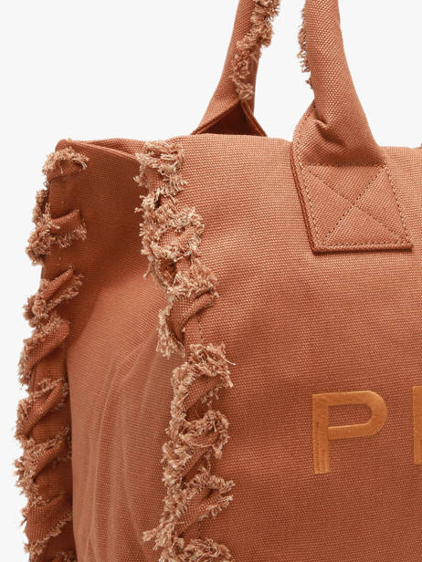 Sac Porté Main Logo Shopper Coton Pinko Marron logo shopper 6673A3A4 vue secondaire 2